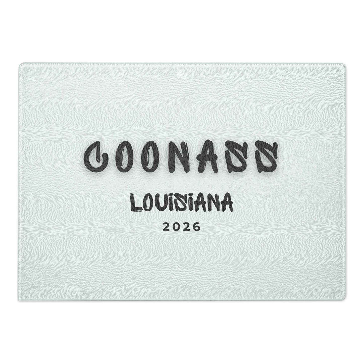 Coonass Louisiana Glass Cutting Board - Durable and Stylish Kitchen Essential
