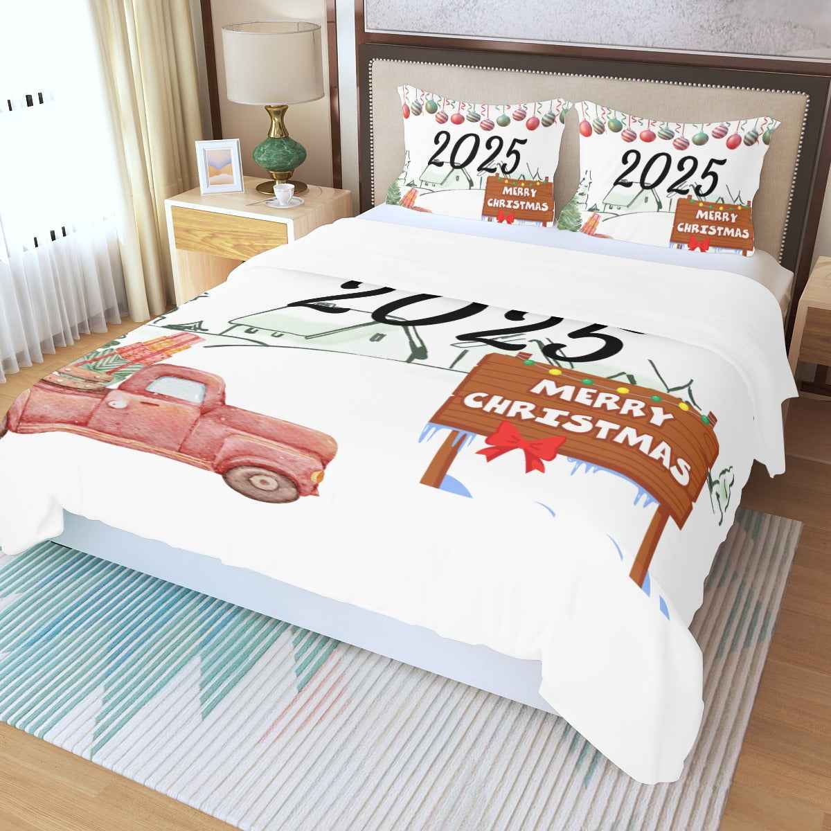 Christmas Duvet Bedding Set - 2025 Three Piece Festive Comfort for Your Home