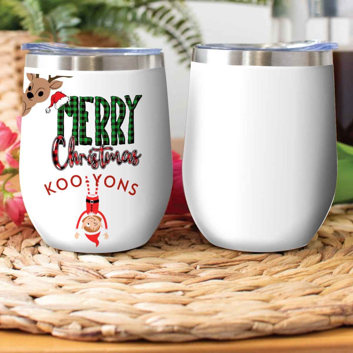 Merry Christmas Stainless Steel Tumbler - Koo-Yons Holiday Cup - La'Beau Keepsakes of South Louisiana