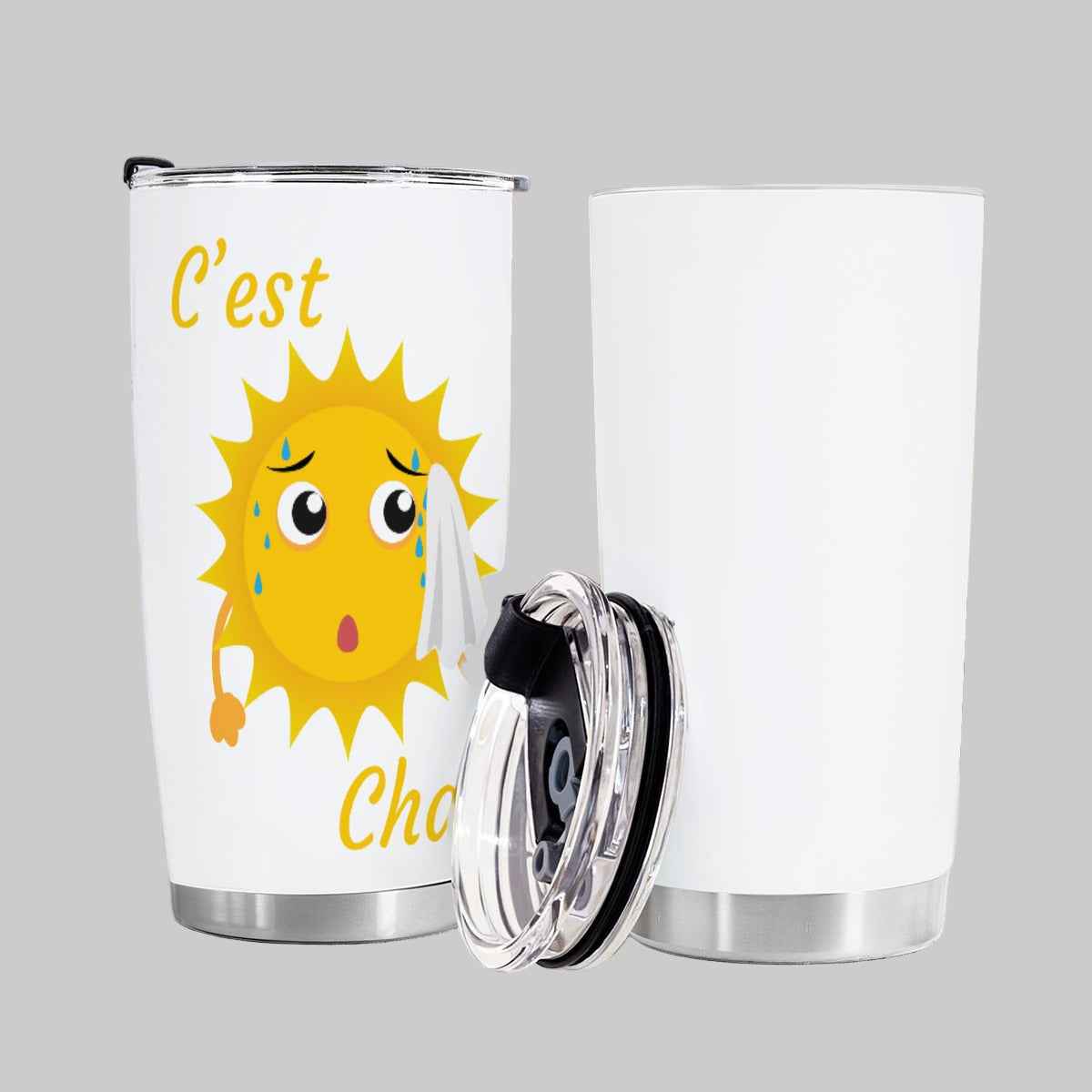 C'est Chaud Tumbler 20 oz with Sliding Lid - Perfect for Hot Beverages