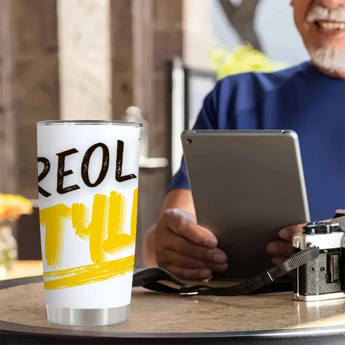 Creole Style Tumbler with Sliding Lid - 20 oz Insulated Travel Cup