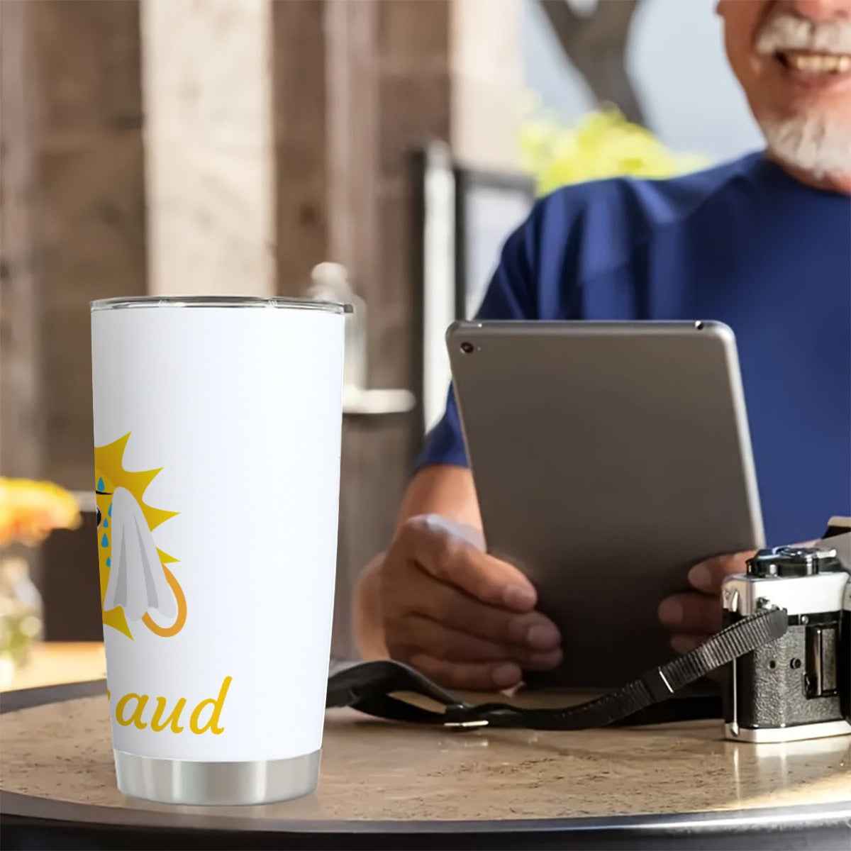 C'est Chaud Tumbler 20 oz with Sliding Lid - Perfect for Hot Beverages