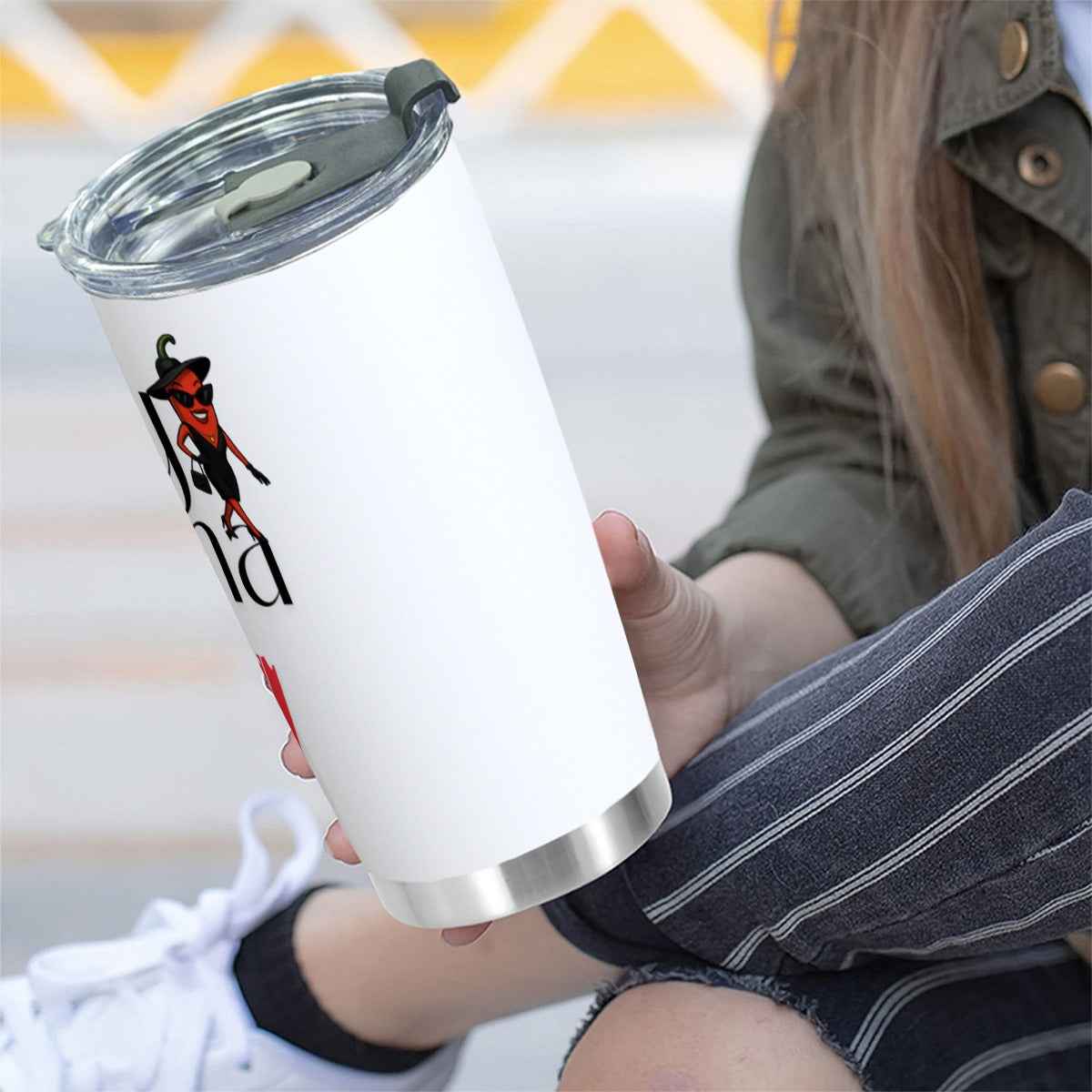 Spicy Louisiana Tumbler 20 oz with Sliding Lid - Perfect for Hot Drinks