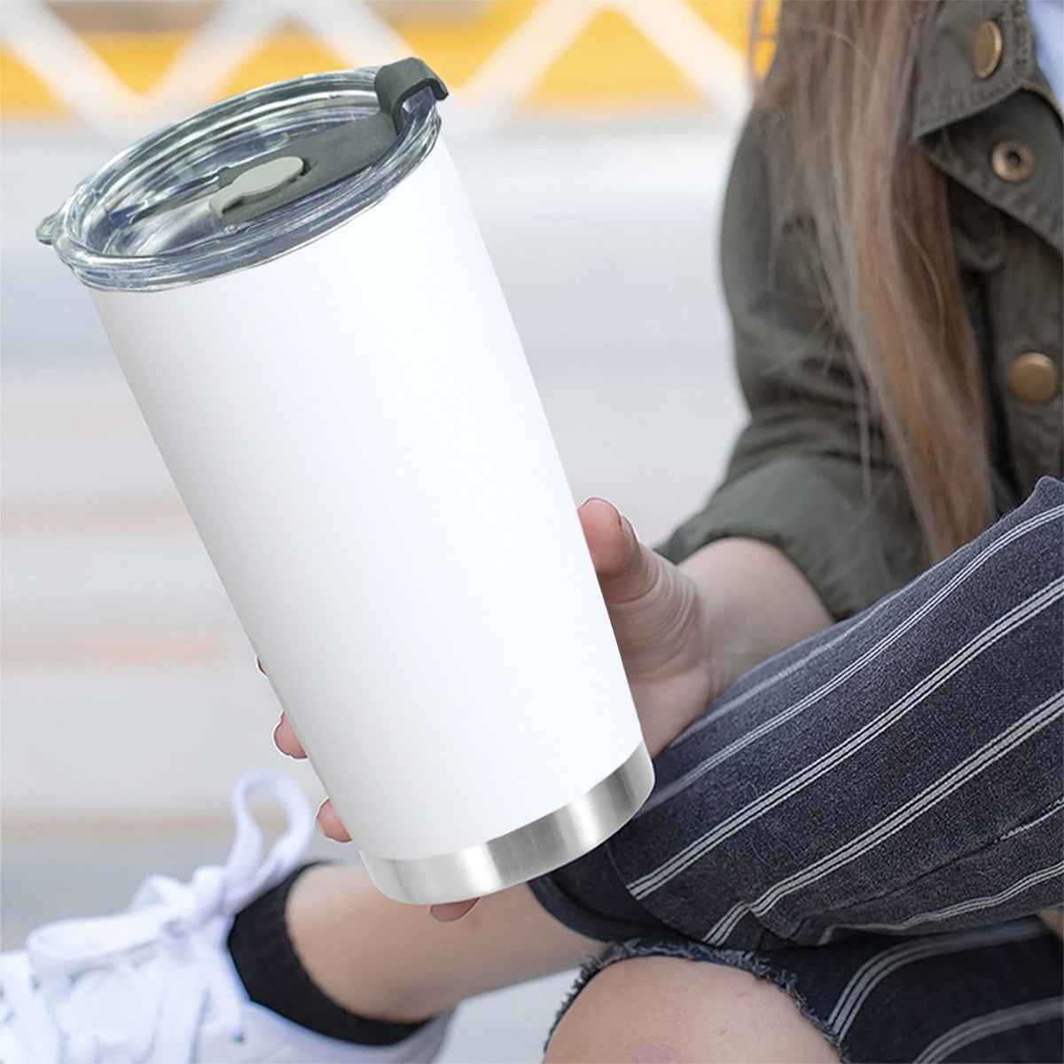 C'est Chaud Tumbler 20 oz with Sliding Lid - Perfect for Hot Beverages