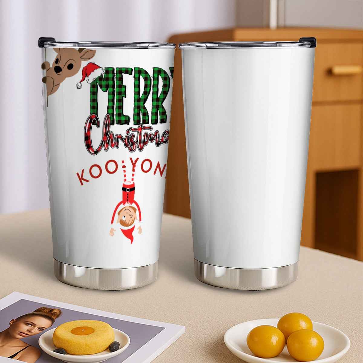 Merry Christmas Tumbler - Koo-Yon 20 oz Tumbler With Sliding Lid