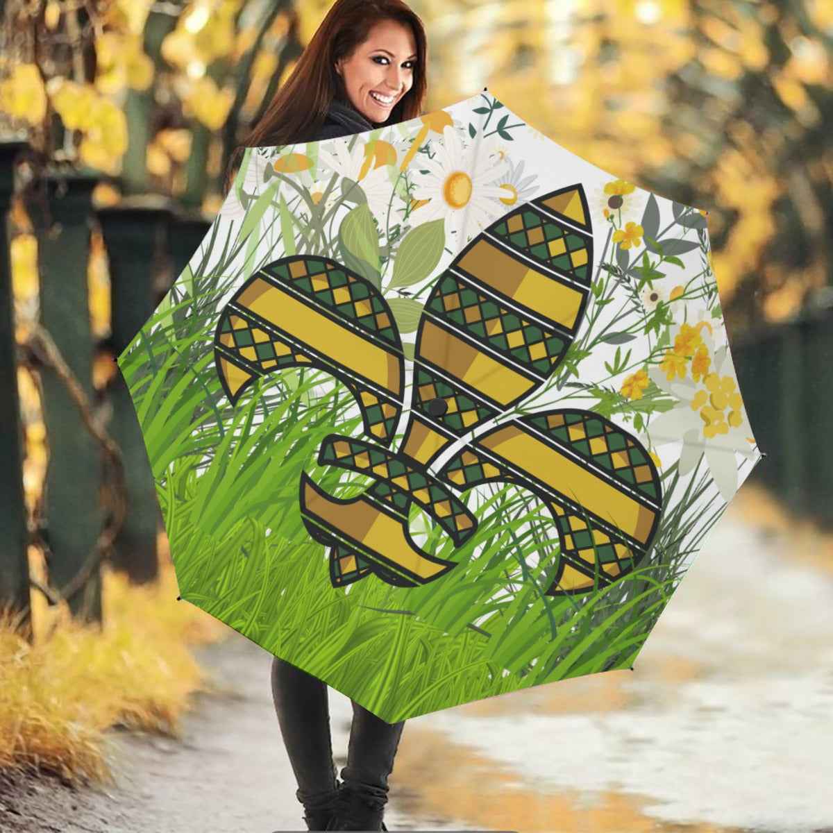 Green and Gold Umbrella