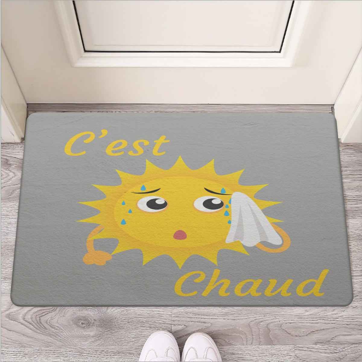 C'est Chaud Doormat - Durable Rubber Welcome Mat for Home Entry