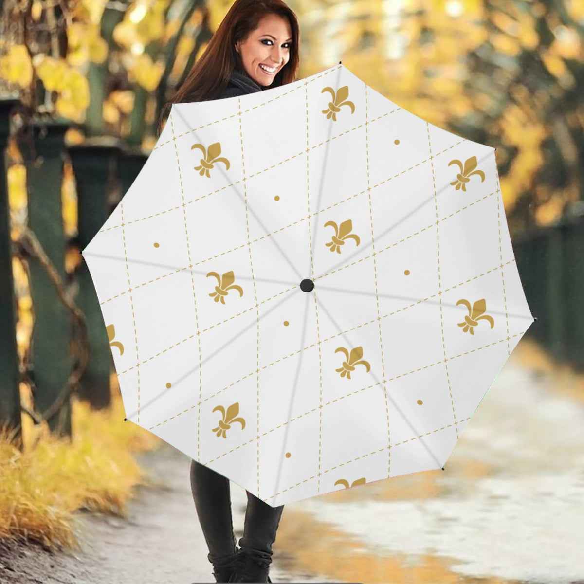 Gold Fleur De Lis Umbrella