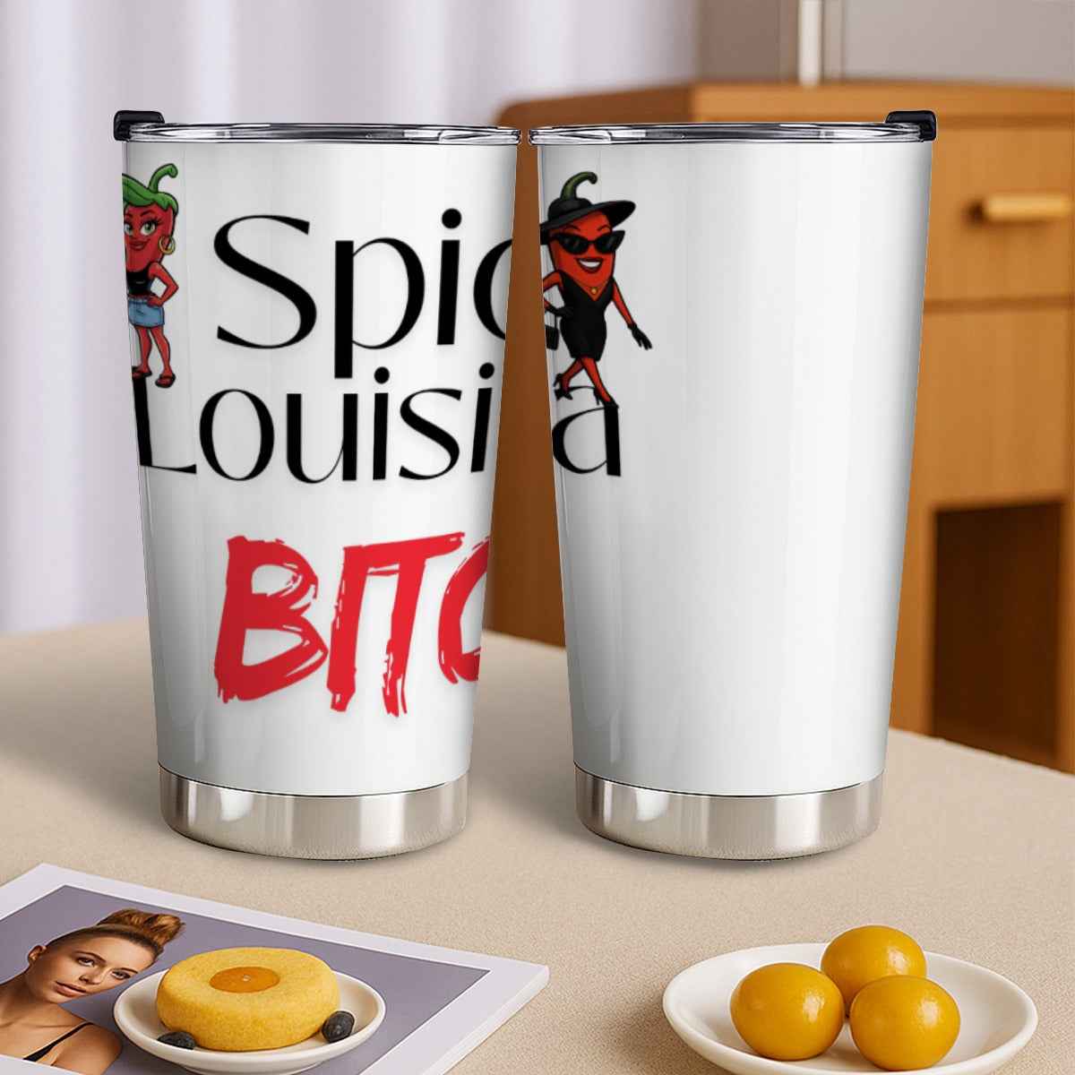 Spicy Louisiana Tumbler 20 oz with Sliding Lid - Perfect for Hot Drinks