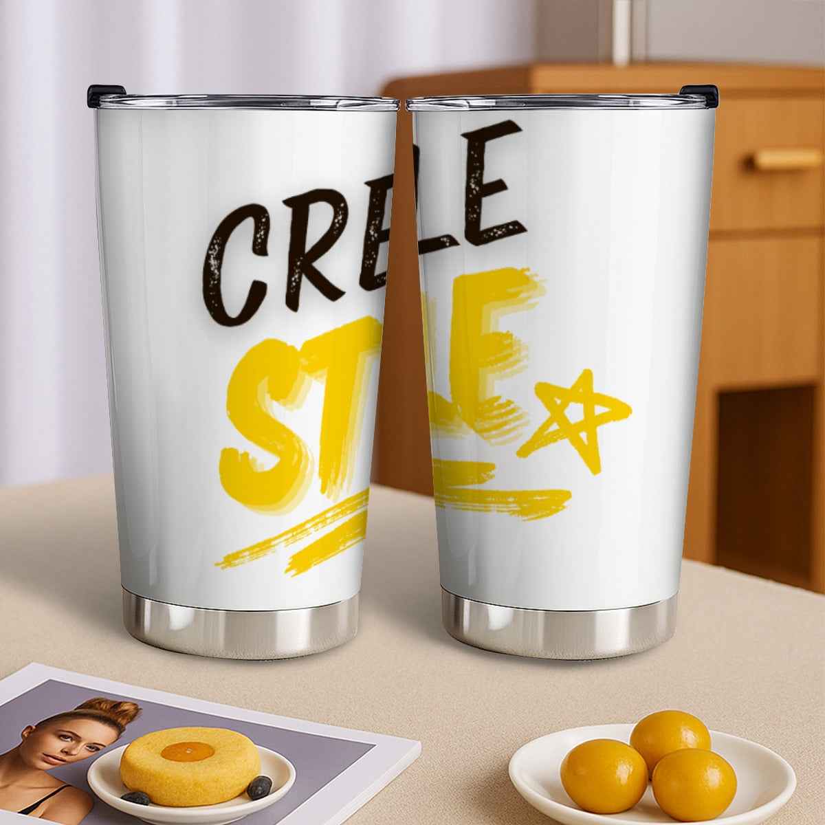 Creole Style Tumbler with Sliding Lid - 20 oz Insulated Travel Cup