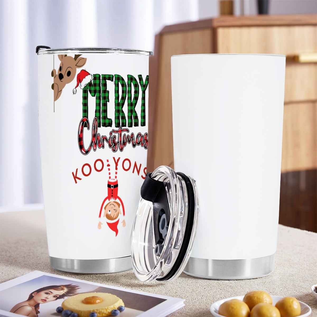 Merry Christmas Tumbler - Koo-Yon 20 oz Tumbler With Sliding Lid