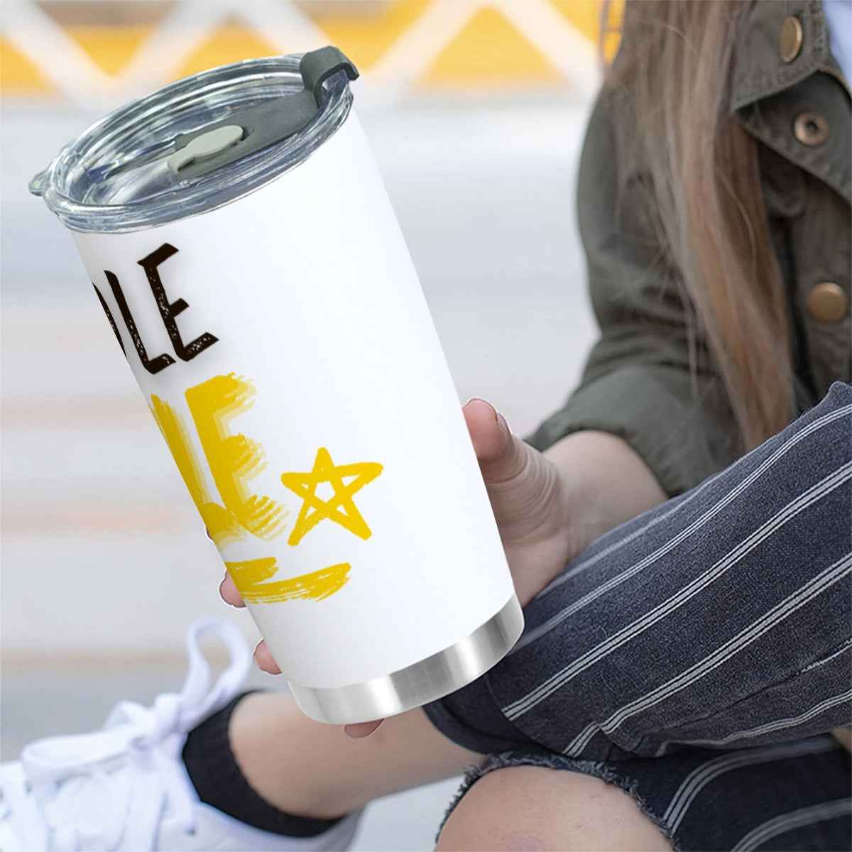 Creole Style Tumbler with Sliding Lid - 20 oz Insulated Travel Cup