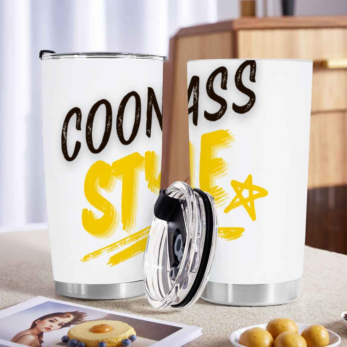 Coonass Style Tumbler 20 oz with Sliding Lid