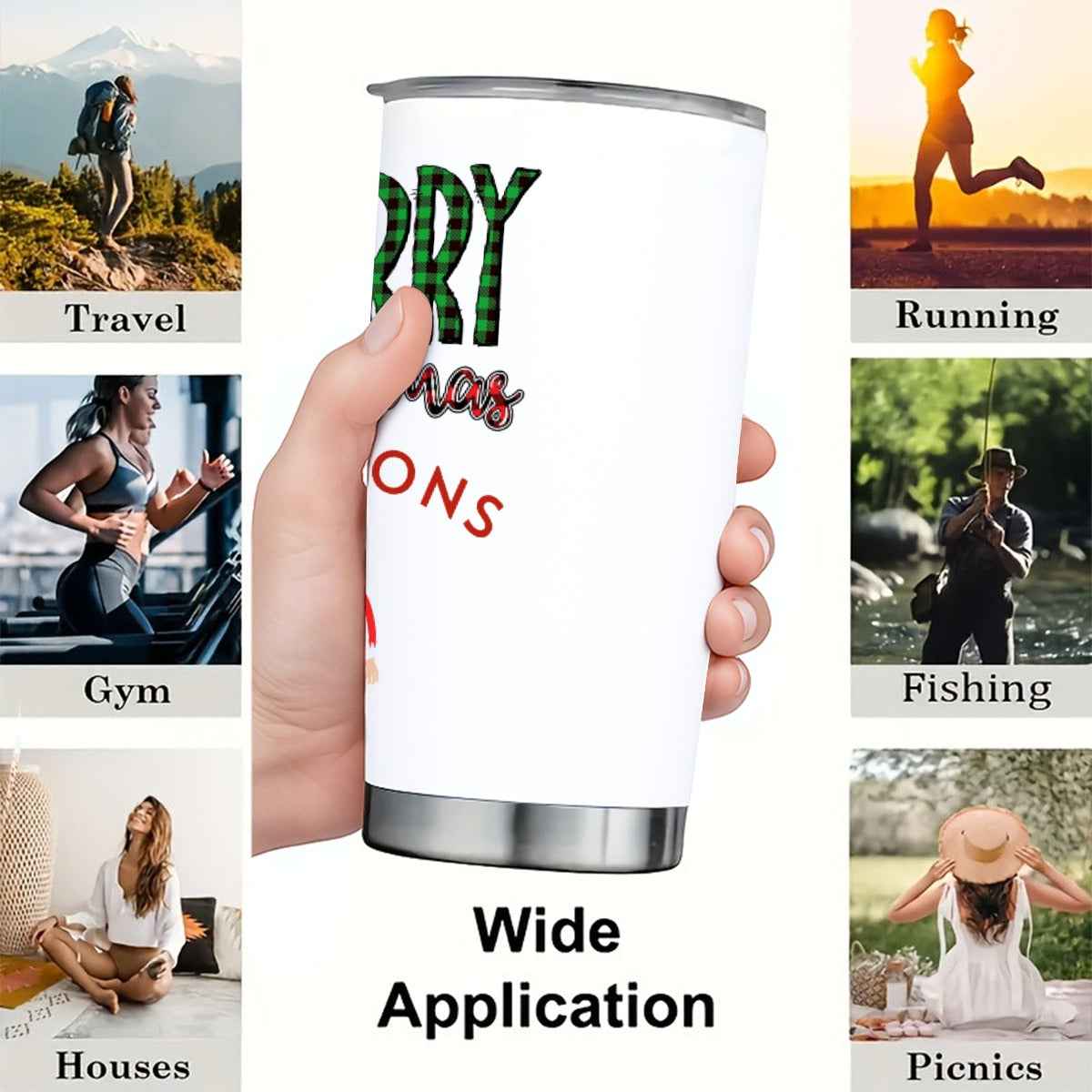 Merry Christmas Tumbler - Koo-Yon 20 oz Tumbler With Sliding Lid
