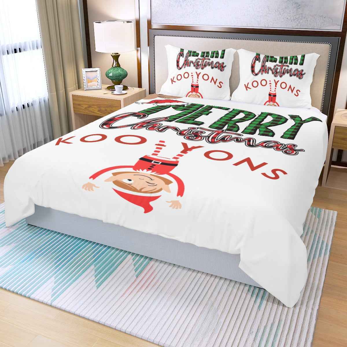 Merry Christmas Duvet Bedding Set - Koo-Yon Three Piece Collection