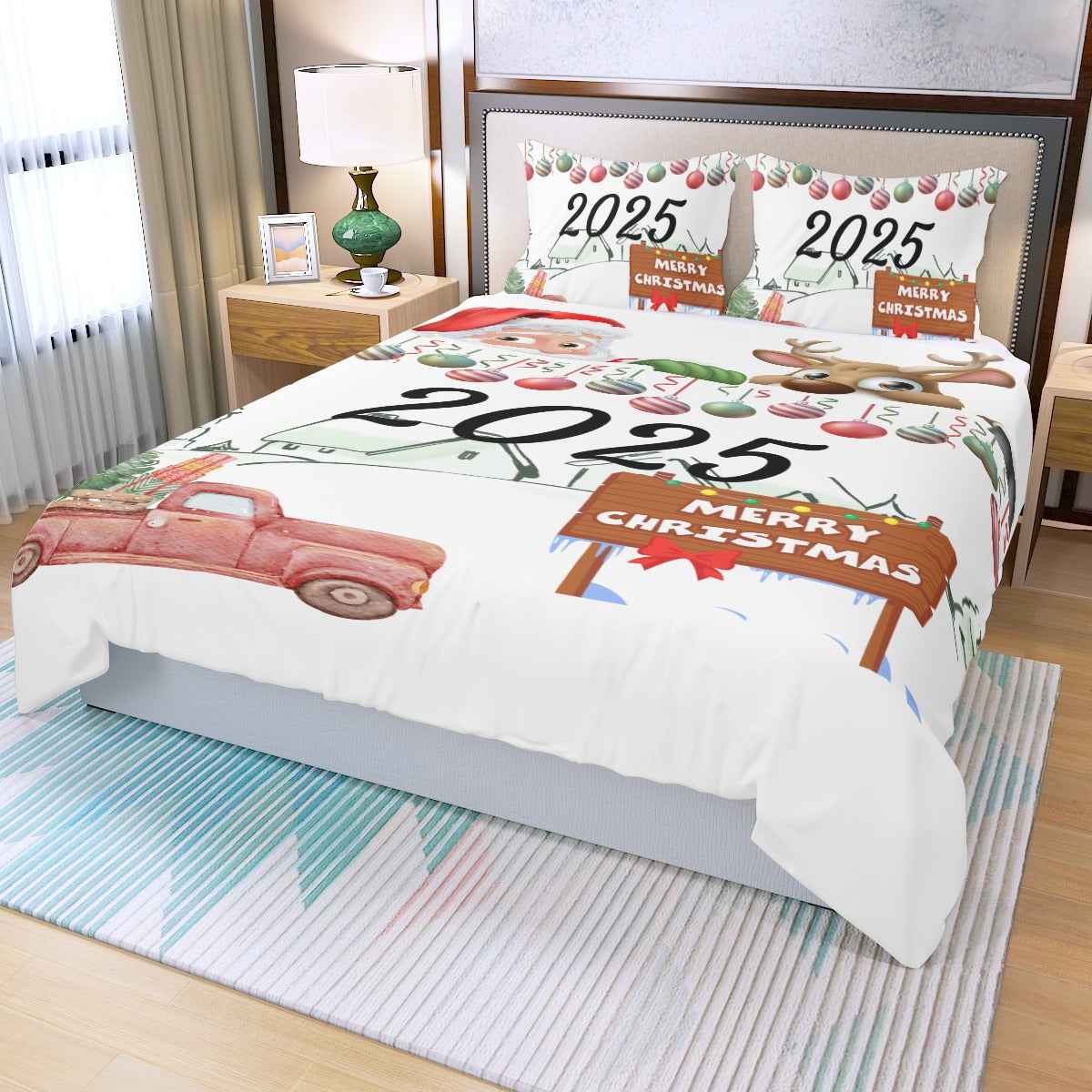 Christmas Duvet Bedding Set - 2025 Three Piece Festive Comfort for Your Home