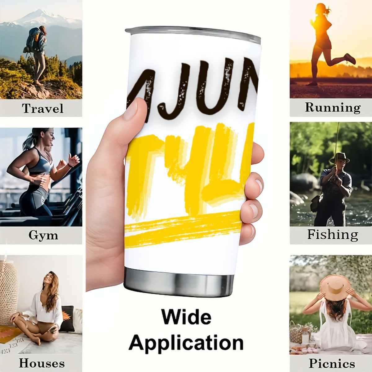 Cajun Style Insulated Tumbler - 20 oz Travel Mug with Sliding Lid