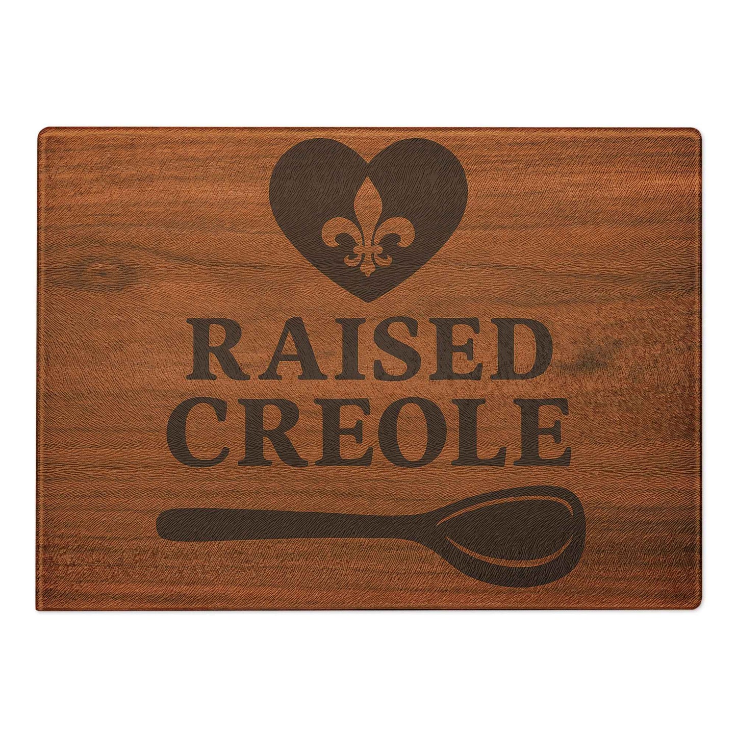 Raised Creole Glass Cutting Board