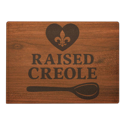 Raised Creole Glass Cutting Board