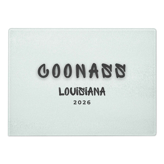 Coonass Louisiana Glass Cutting Board - Durable and Stylish Kitchen Essential