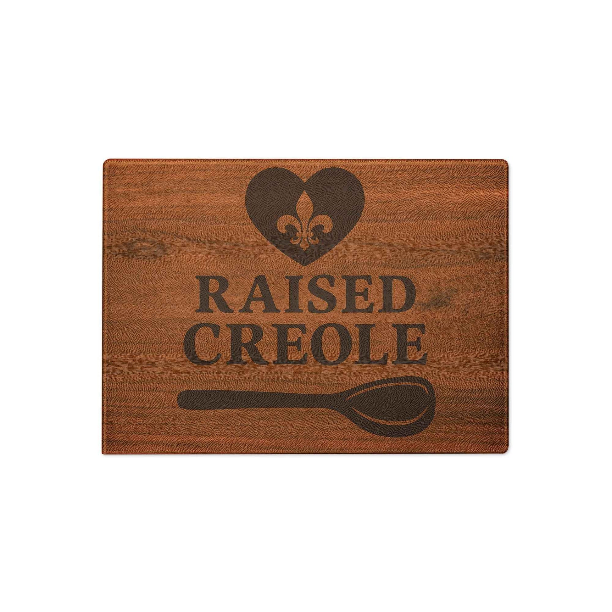 Raised Creole Glass Cutting Board