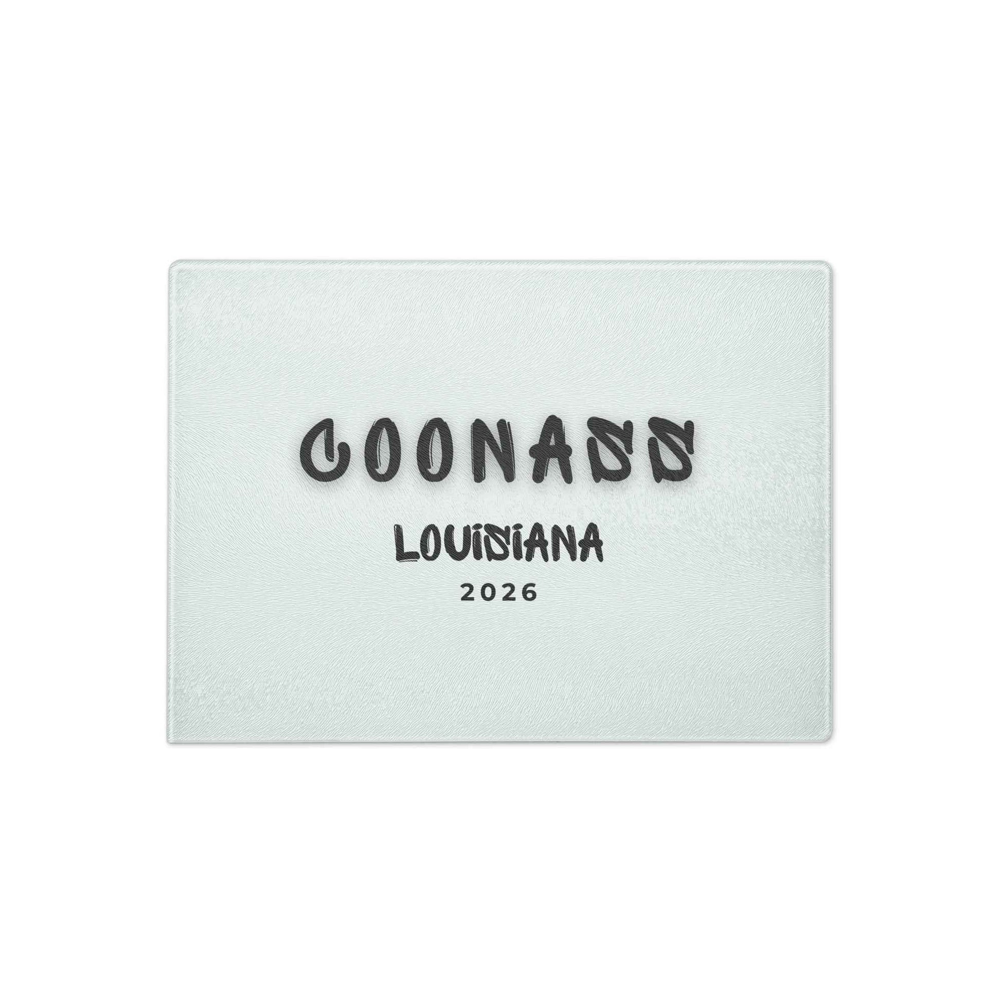 Coonass Louisiana Glass Cutting Board - Durable and Stylish Kitchen Essential